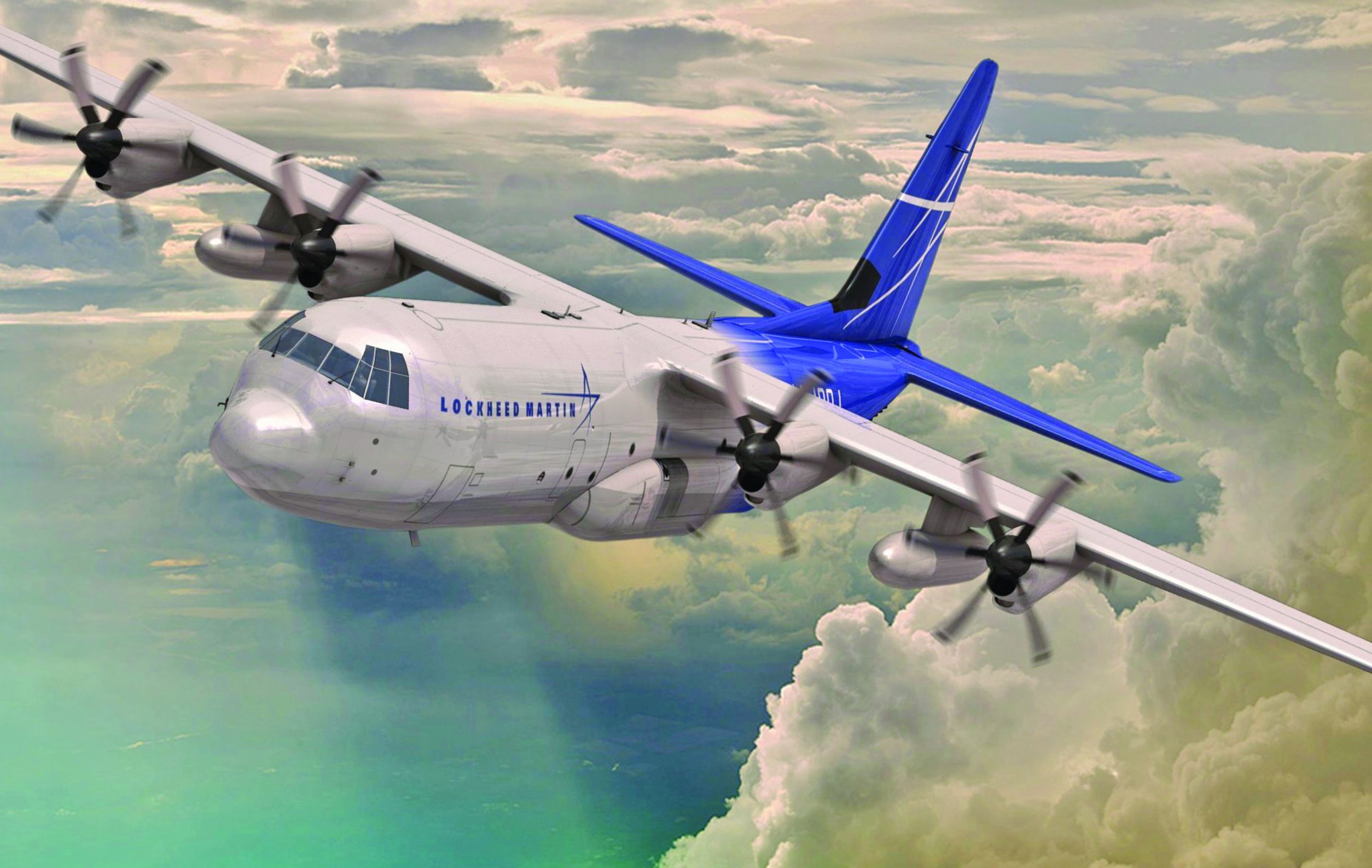 Lockheed Martin's LM-100J incorporates technological developments and improvements over the existing L-100s that result from years of C-130J operational experience, including more than 1.3 million flight hours by operators in 16 nations. (Rendering by Marco Riccio) (PRNewsFoto/Lockheed Martin Aeronautics...)