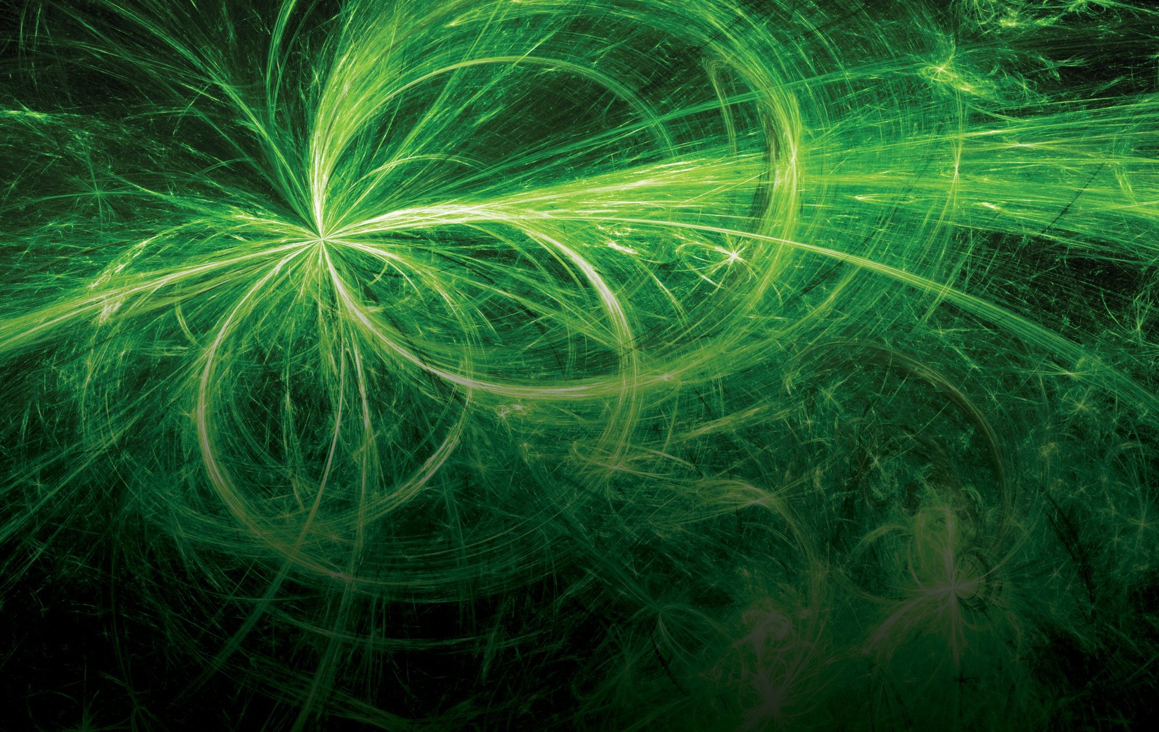 Green,Glowing,Electromagnetic,Plasma,Fields,In,Space,,Computer,Generated,Abstract