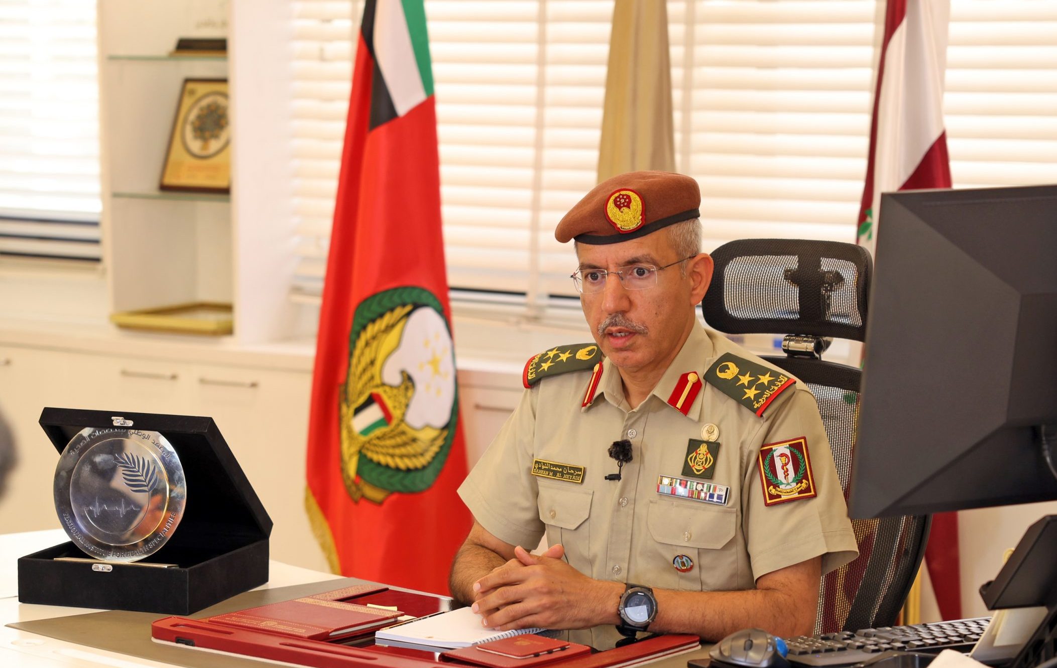 العميد الركن طبيب سرحان محمد النيادي، قائد سلاح الخدمات الطبية بوزارة الدفاع