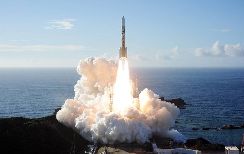 epa08555818 A handout photo made available by Mitsubishi Heavy Industries (MHI) shows an H2-A rocket carrying 'Hope', a spacecraft developed by the United Arab Emirates, taking off from Tanegashima Space Center in Kagoshima Prefecture, southwestern Japan, 20 July 2020. The Emirates Mars Mission is the first planetary mission led by an Arab-Islamic country and the space probe is to study the Martian atmosphere. Hope is scheduled to reach Mars' orbit in 2021.  EPA-EFE/MITSUBISHI HEAVY INDUSTRIES HANDOUT  HANDOUT EDITORIAL USE ONLY/NO SALES
