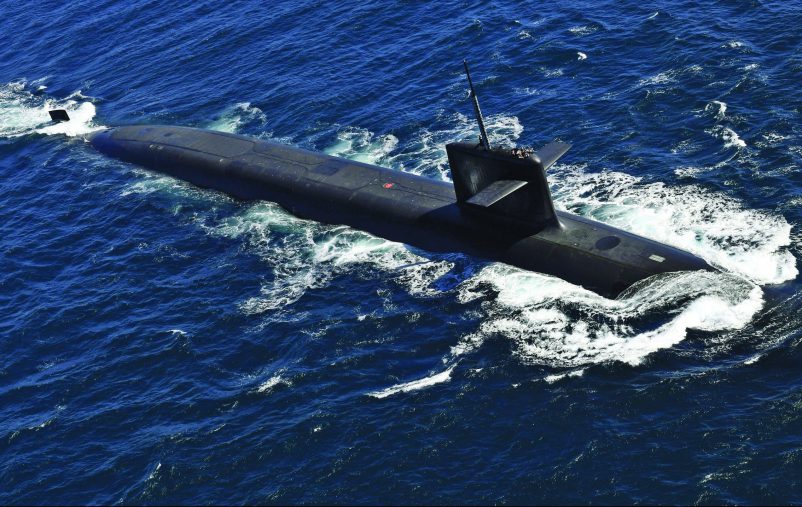 A view shows the submarine 